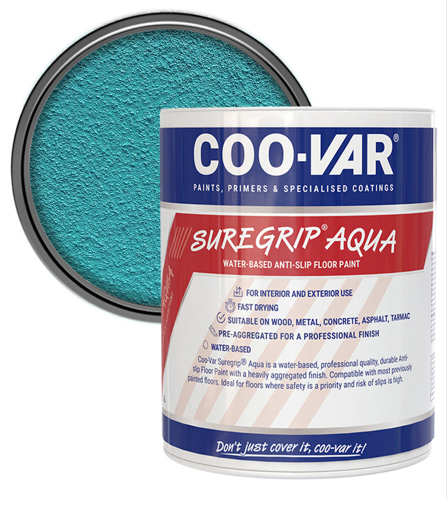 CooVar Suregrip Aqua Floor Paint - Blue - 5 Litre