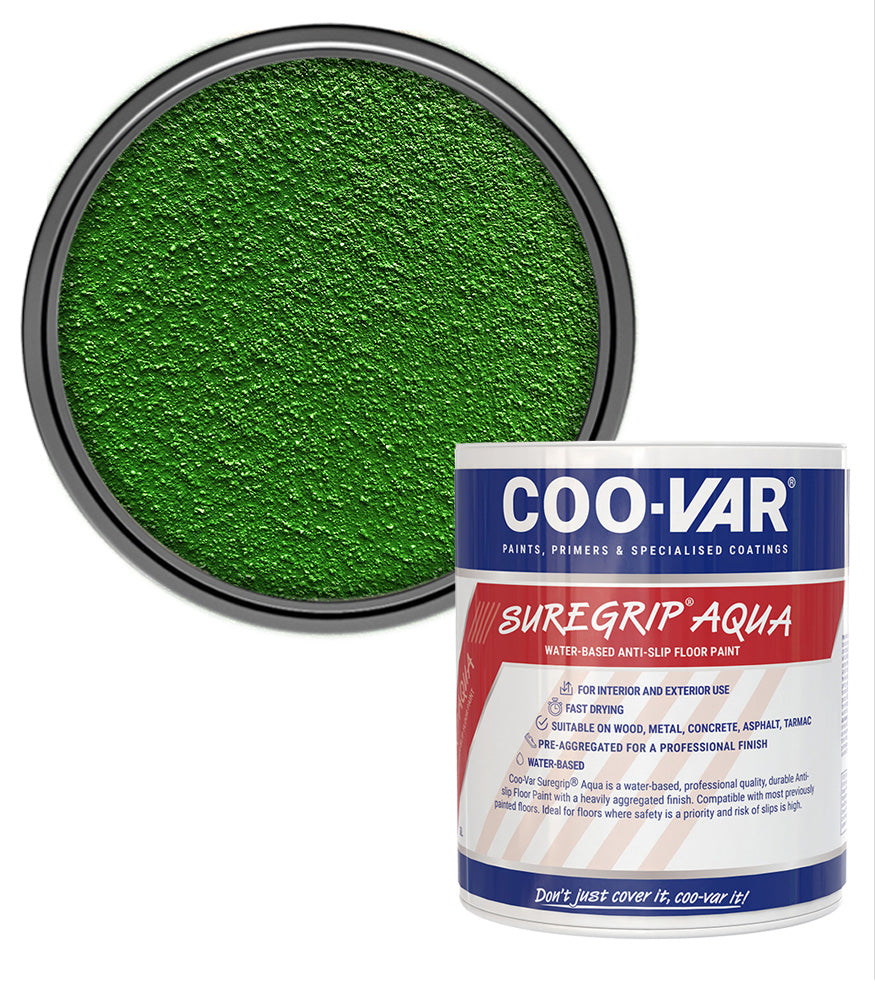 CooVar Suregrip Aqua Floor Paint - Green - 1 Litre