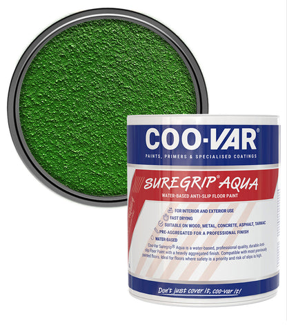 CooVar Suregrip Aqua Floor Paint - Green - 2.5 Litre