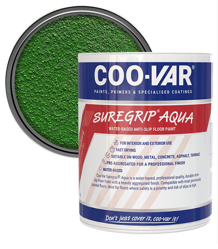 CooVar Suregrip Aqua Floor Paint - Green - 5 Litre