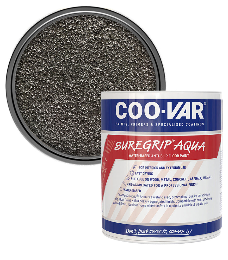 CooVar Suregrip Aqua Floor Paint - Grey - 2.5 Litre