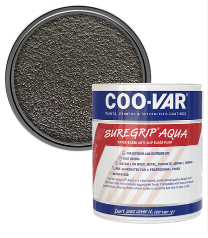 CooVar Suregrip Aqua Floor Paint - Grey - 2.5 Litre