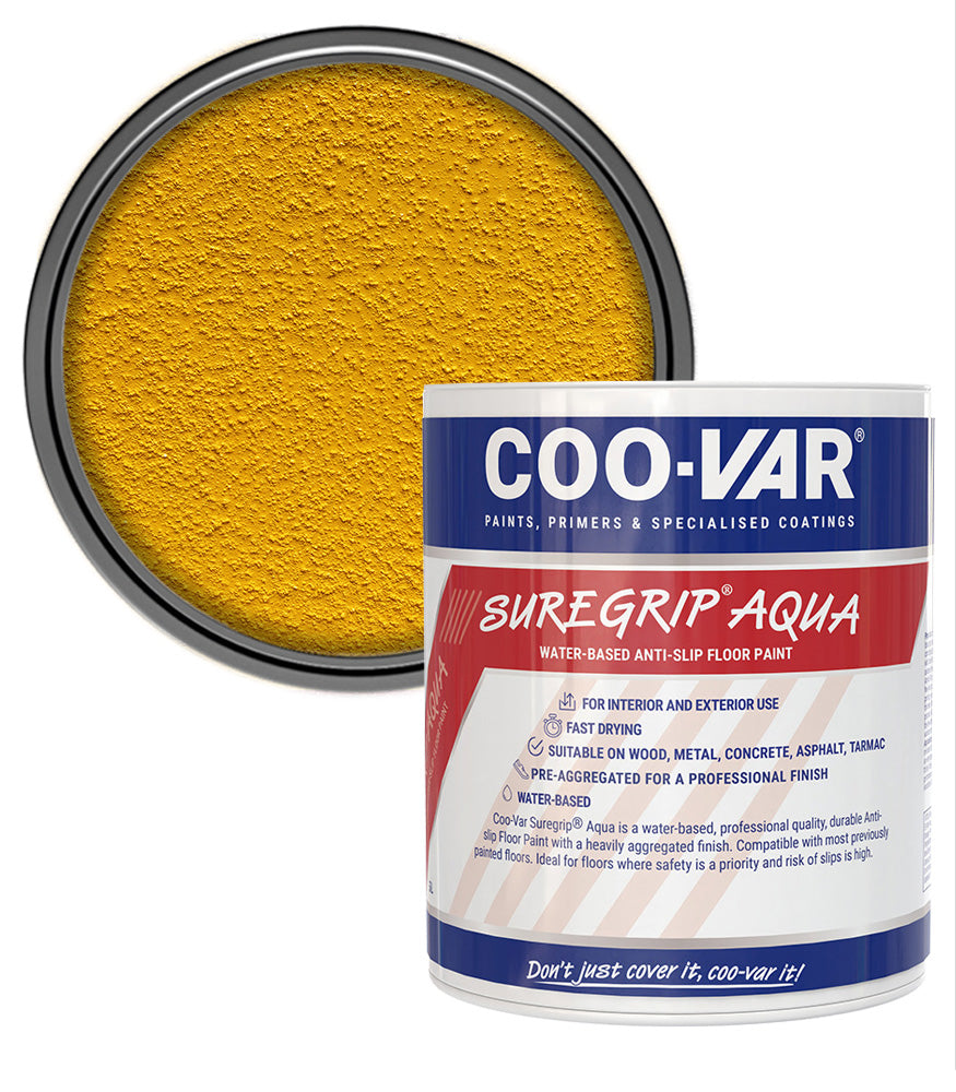 CooVar Suregrip Aqua Floor Paint - Yellow - 2.5 Litre