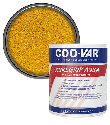 CooVar Suregrip Aqua Floor Paint - Yellow - 2.5 Litre