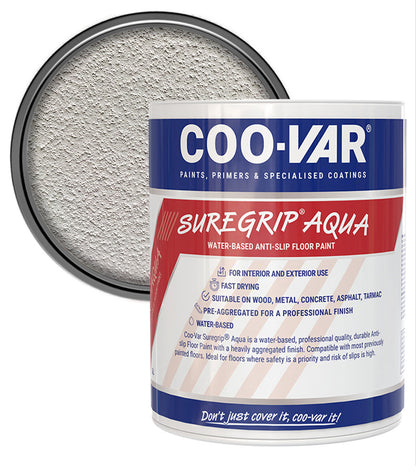 CooVar Suregrip Aqua Floor Paint - White - 5 Litre