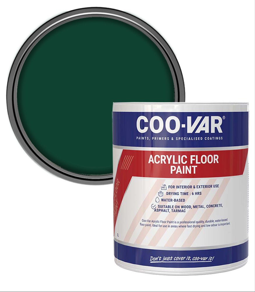 CooVar Acrylic Floor Paint - Forest Green - 2.5 Litre