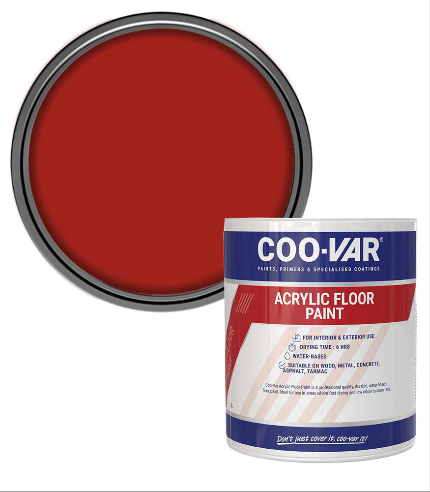 CooVar Acrylic Floor Paint - Tile Red - 1 Litre