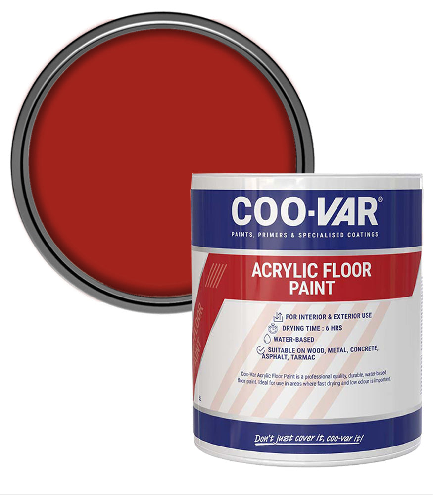 CooVar Acrylic Floor Paint - Tile Red - 2.5 Litre