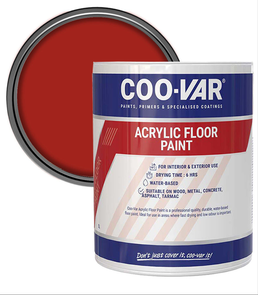 CooVar Acrylic Floor Paint - Tile Red - 5 Litre