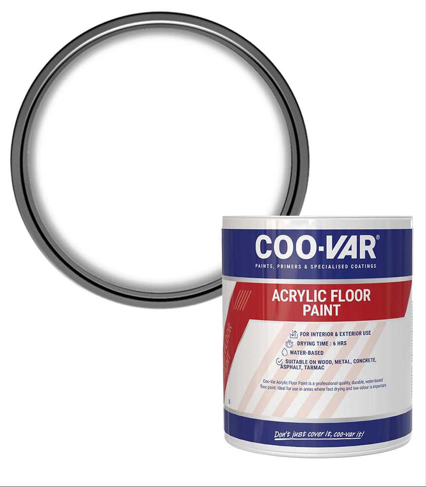 CooVar Acrylic Floor Paint - White - 1 Litre