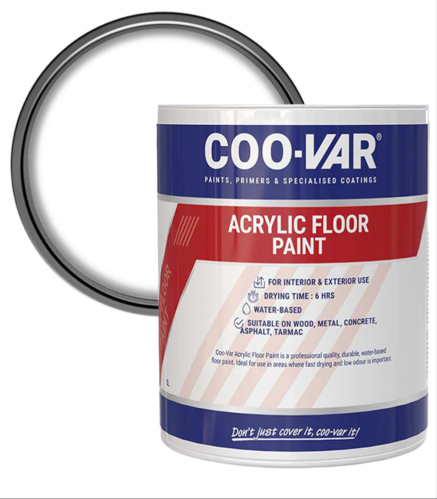 CooVar Acrylic Floor Paint - White - 5 Litre