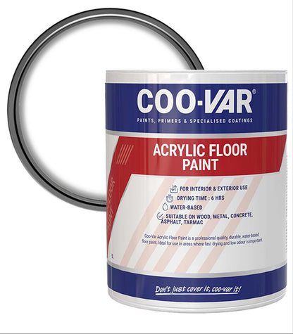 CooVar Acrylic Floor Paint - White - 5 Litre