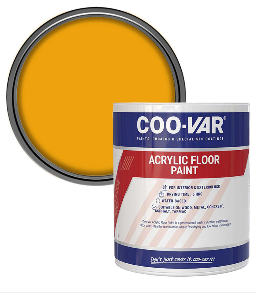 CooVar Acrylic Floor Paint - Yellow - 2.5 Litre