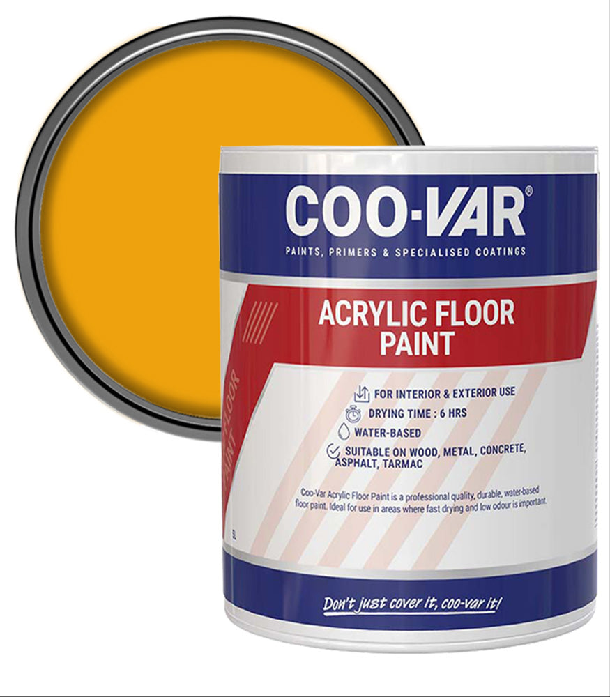 CooVar Acrylic Floor Paint - Yellow - 5 Litre