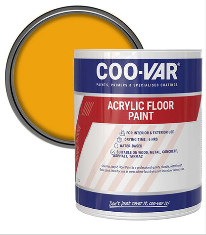 CooVar Acrylic Floor Paint - Yellow - 5 Litre
