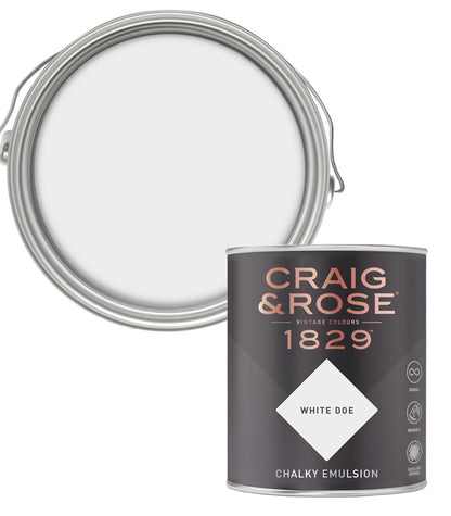 Craig and Rose 1829 Vintage Colours Chalky Emulsion White Doe - 750ml