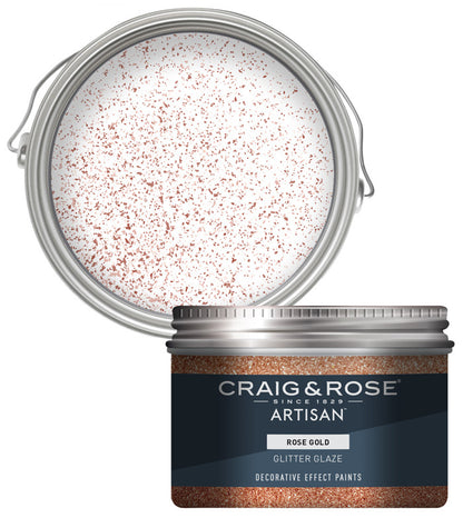 Craig and Rose Artisan Glitter Glaze Rose Gold - 300ml