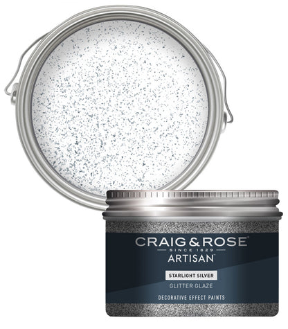 Craig and Rose Artisan Glitter Glaze Starlight Silver - 300ml
