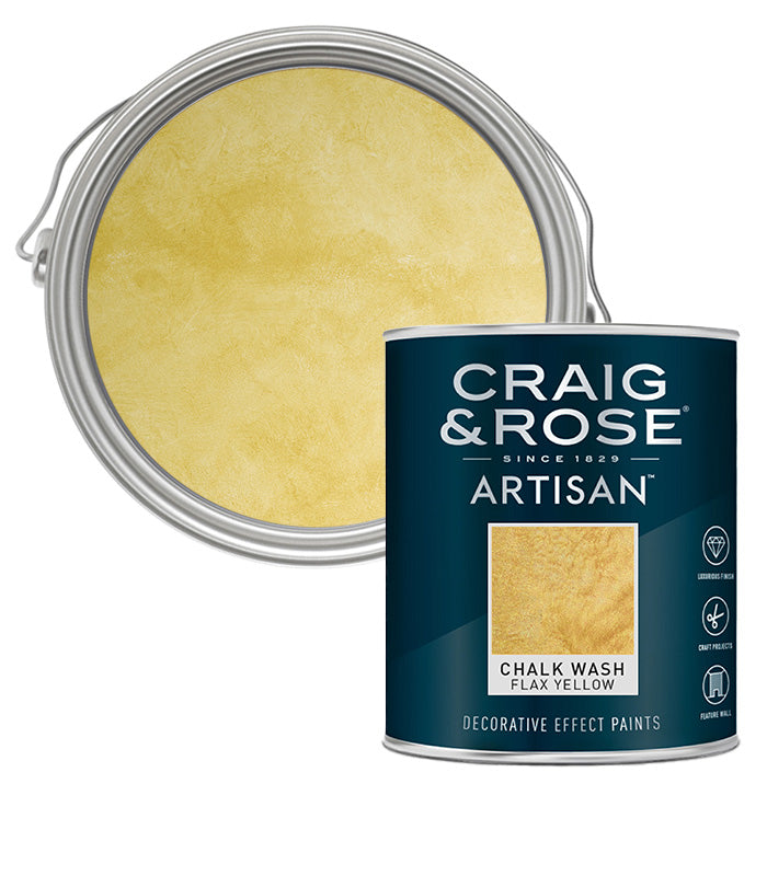 Craig and Rose Artisan Chalk Wash Effect - Flax Yellow 750ml