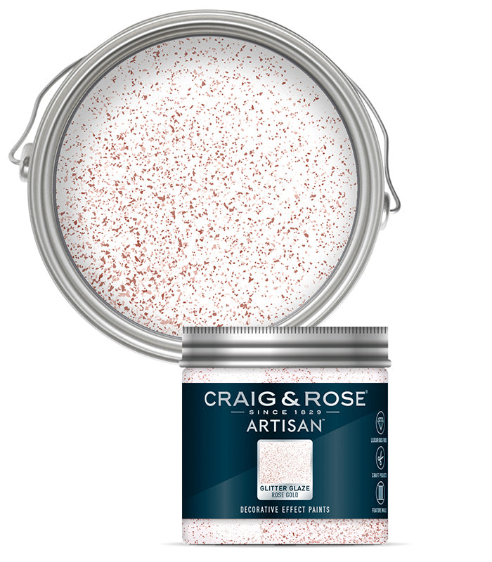 Craig and Rose Artisan Glitter Glaze Rose Gold - 100ml