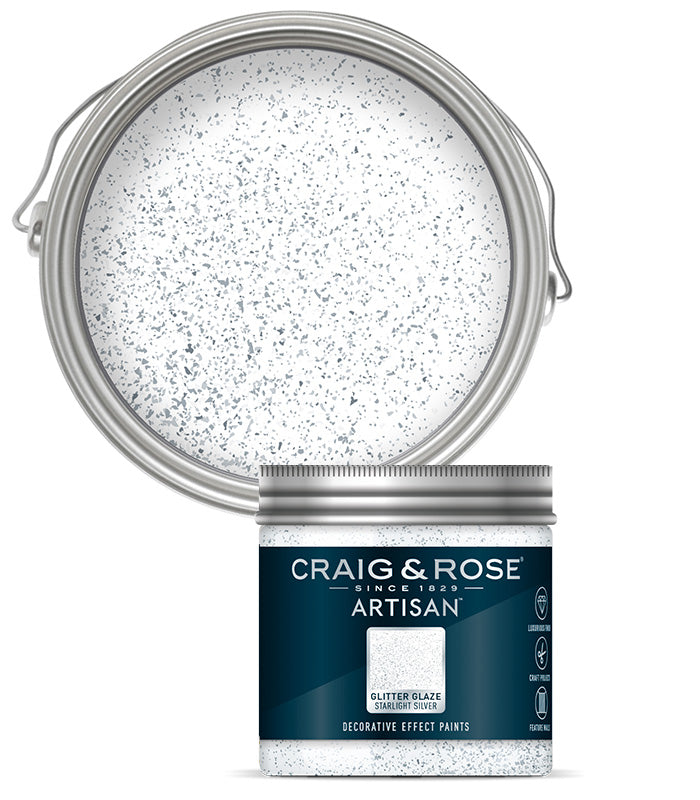 Craig and Rose Artisan Glitter Glaze Starlight Silver - 100ml