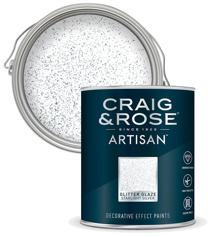 Craig and Rose Artisan Glitter Glaze Starlight Silver - 750ml