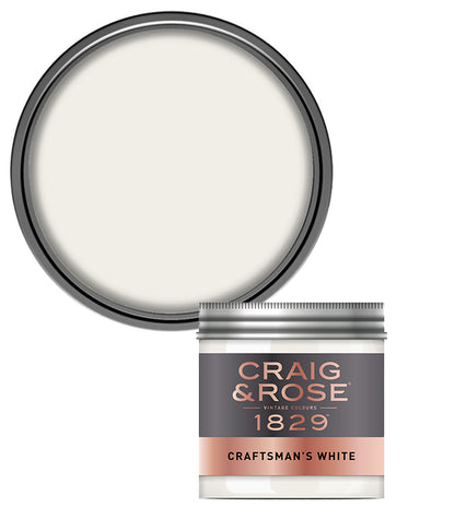 Craig and Rose Chalky Emulsion 50ml Tester Pot - Craftsman's White