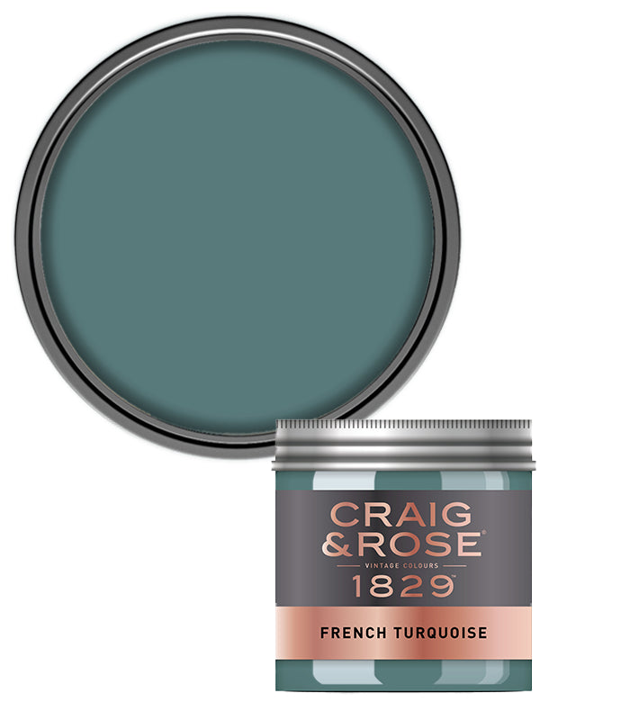 Craig and Rose Chalky Emulsion 50ml Tester Pot - French Turquoise