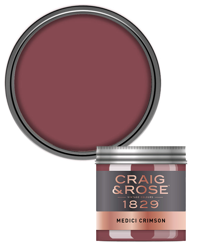 Craig and Rose Chalky Emulsion 50ml Tester Pot - Medici Crimson