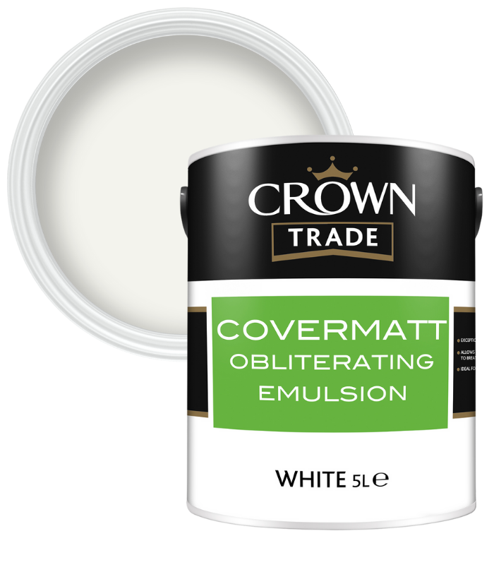 Crown Trade Covermatt Obliterating Emulsion - White - 5 Litre