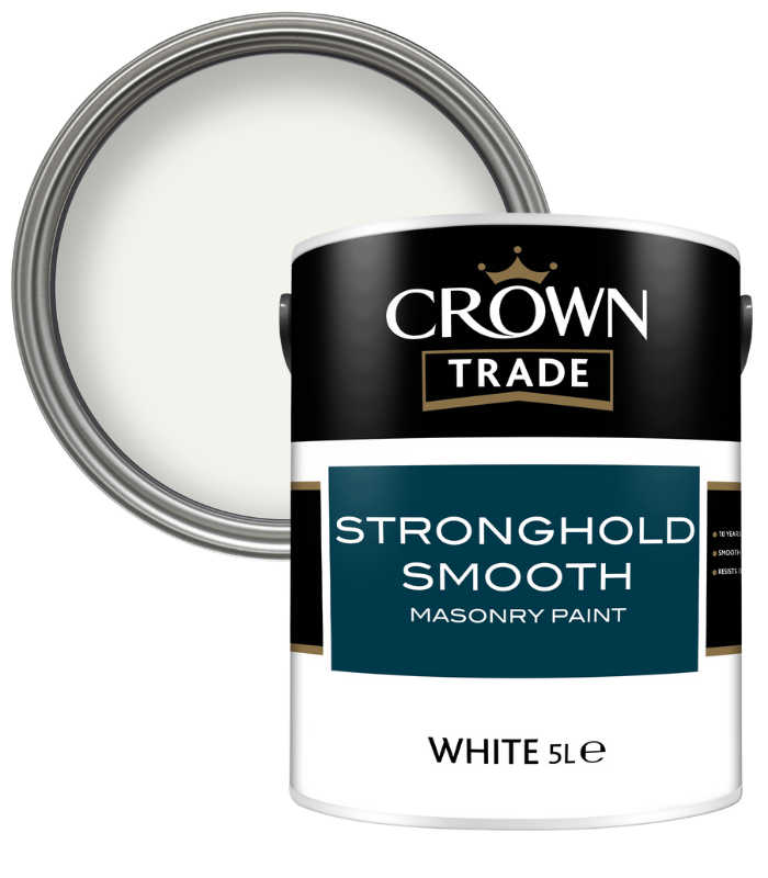 Crown Trade Stronghold Exterior Smooth Masonry - White - 5 Litre