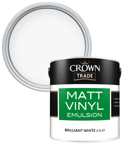 Crown Trade Vinyl Matt Emulsion - Brilliant White - 2.5L