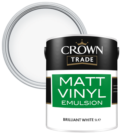 Crown Trade Vinyl Matt Emulsion - Brilliant White - 5L