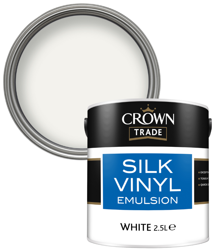 Crown Trade Vinyl Silk Emulsion - White - 2.5L