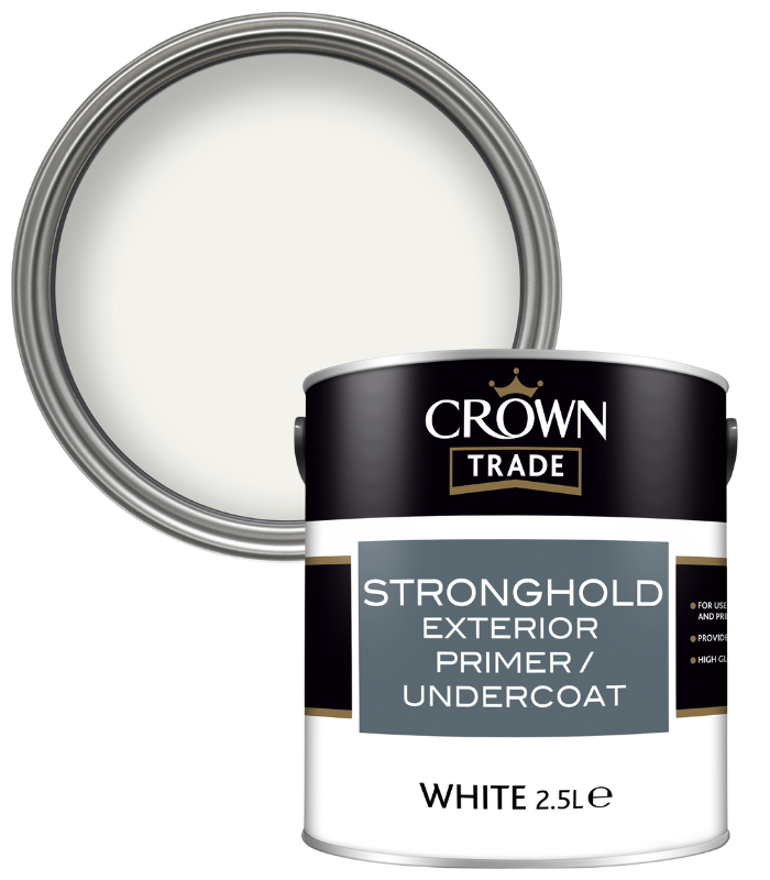 Crown Trade Stronghold Exterior Primer Undercoat  - White - 2.5 Litre