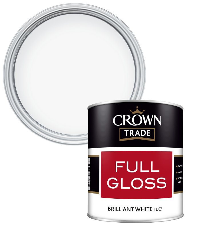 Crown Trade Full Gloss - Brilliant White - 1L