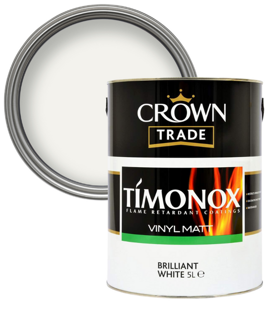 Crown Trade Timonox Vinyl Matt - Brilliant White - 5 Litre – Next Day Paint