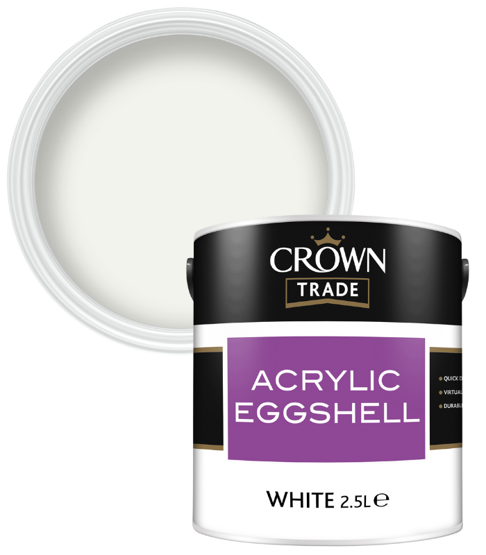 Crown Trade Acrylic Eggshell - White - 2.5L