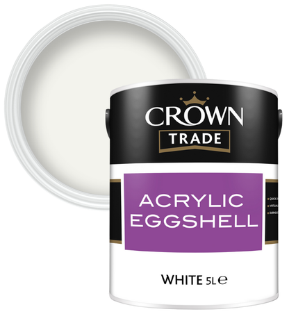 Crown Trade Acrylic Eggshell - White - 5L