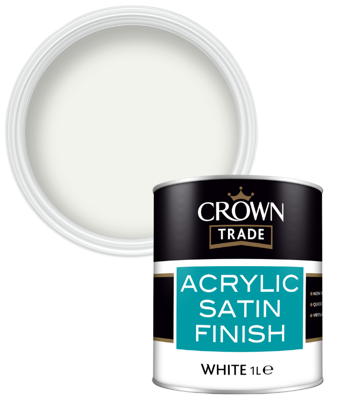 Crown Trade Acrylic Satin - White - 1L