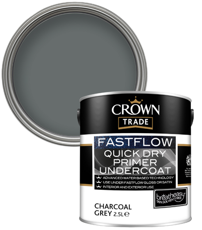 Crown Trade Fastflow Quick Dry Undercoat - Charcoal Grey - 2.5L