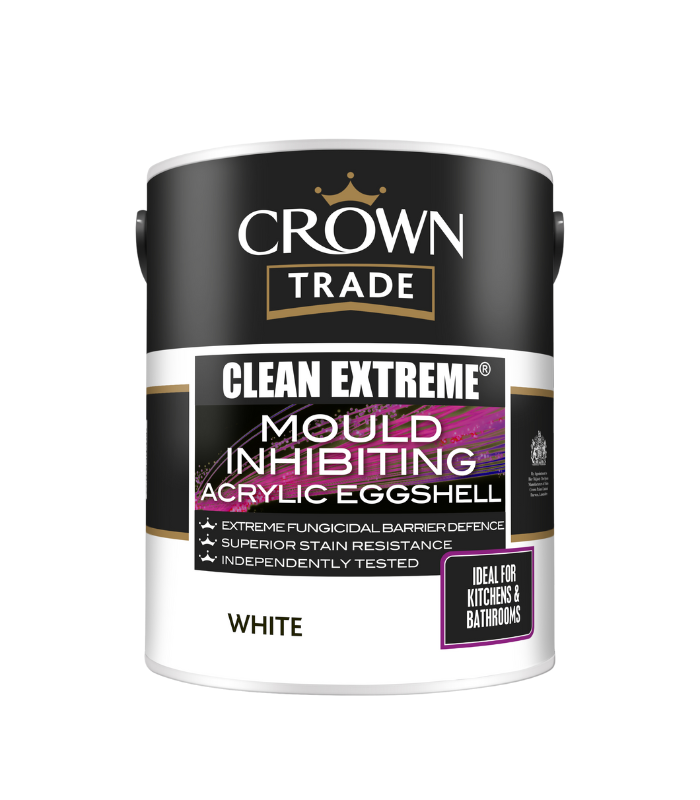 Crown Trade Clean Extreme Mould Inhibiting Acrylic Eggshell - White