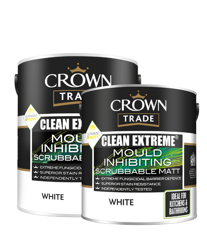 Crown Trade Clean Extreme Mould Inhibiting Scrubbable Matt - White