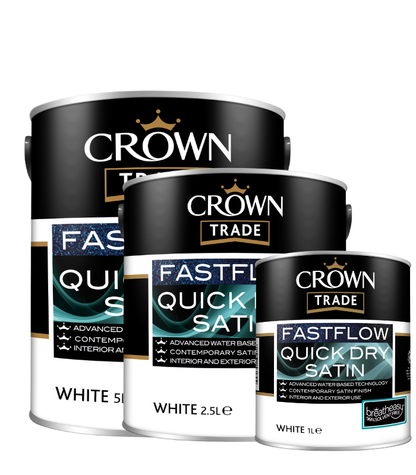 Crown Trade Fast Flow Quick Dry Satin - White