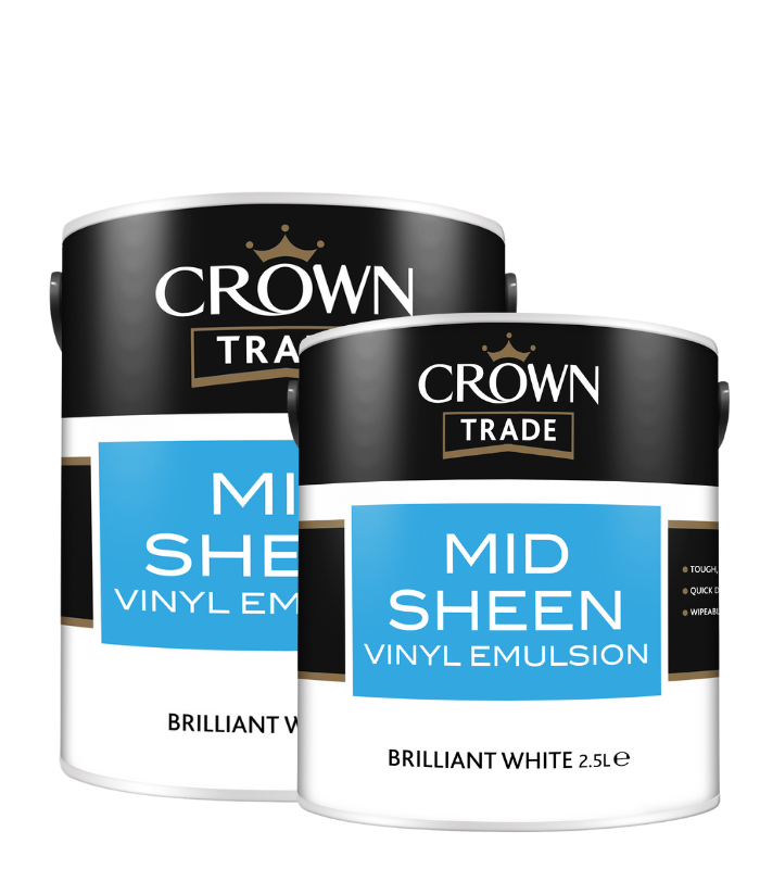 Crown Trade Mid Sheen Vinyl Emulsion - White
