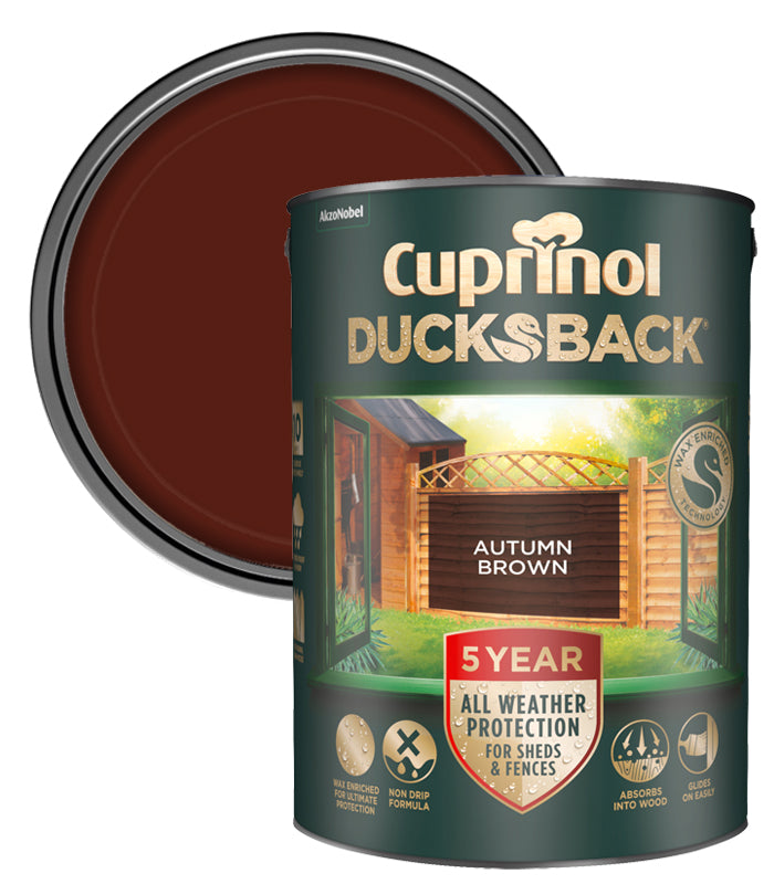 Cuprinol 5 Year Ducksback - 5L - Autumn Brown