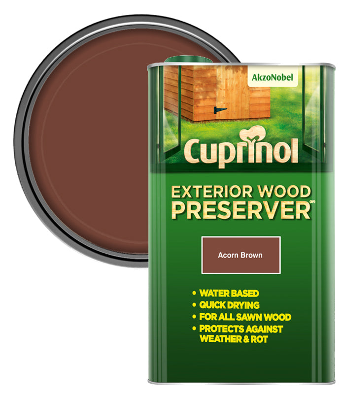 Cuprinol Exterior Wood Preserver Acorn Brown 5L