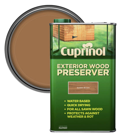Cuprinol Exterior Wood Preserver Golden Brown 5L