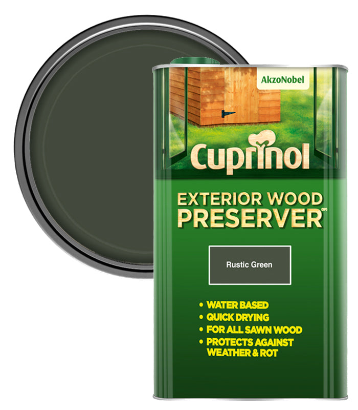 Cuprinol Exterior Wood Preserver Rustic Green 5L