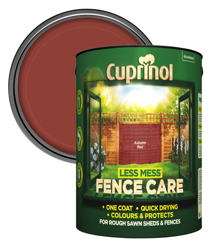 Cuprinol Less Mess Fence Care Autumn Red 5L